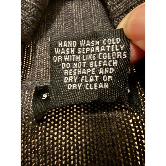 Silk Cashmere Long Cardigan Coatigan Gray XL | Shawl Collar Snap Front Pockets - Picture 7 of 10